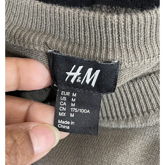 H&M Women Size M Color Block Cotton Pullover Sweater Medium - Picture 11 of 12